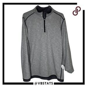Tommy Bahama Reversible Gray / Charcoal Long Sleeve Zip Top in Size Large Tall